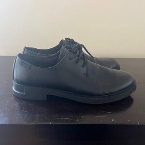 Women's Black Leather Camper Oxfords